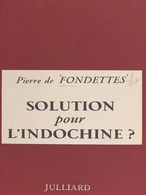 cover image of Solution pour l'Indochine ?